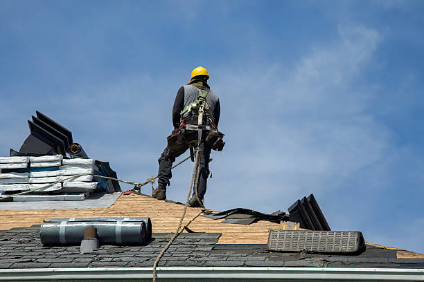 Professional Gutter Installation technician working in Cambridge City, IN